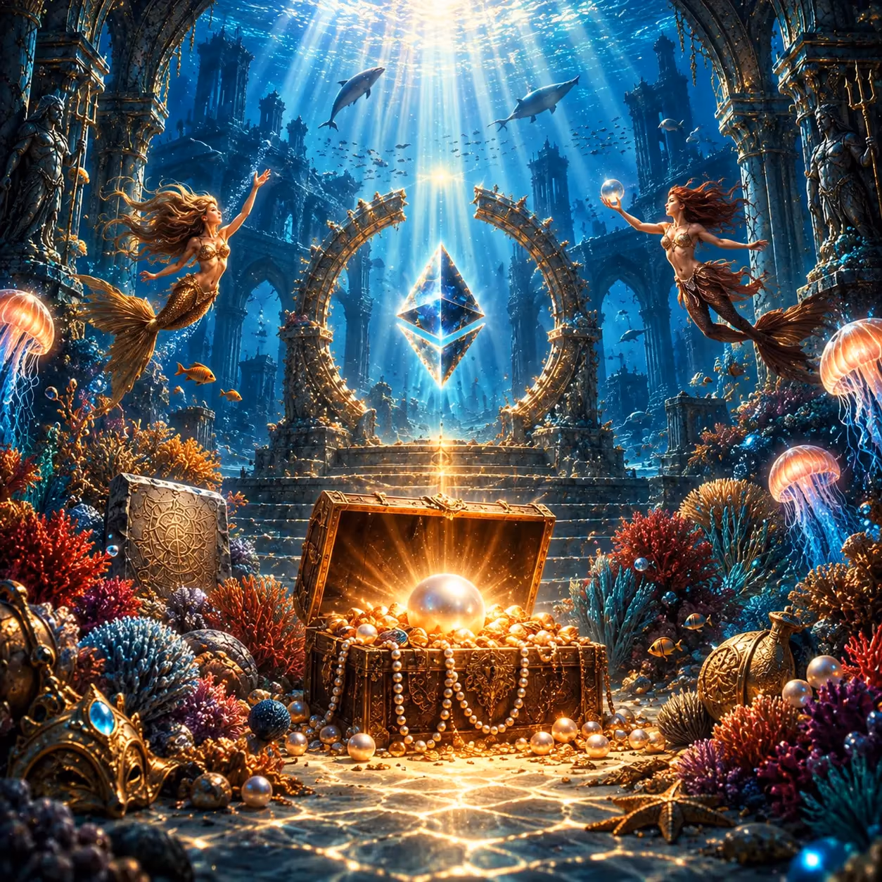 Underwater SeaLaife Pearl treasury